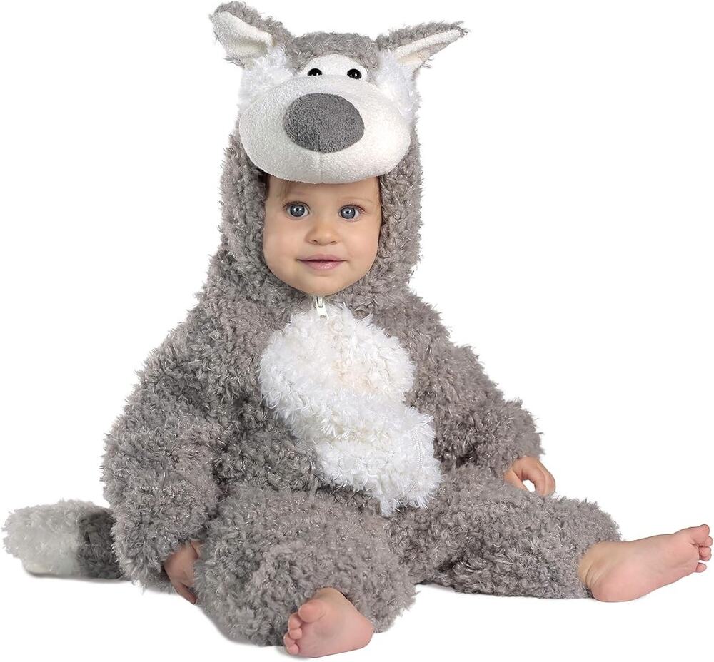 Princess Paradise Gray Faux Fur Husky Wolf Costume Jumpsuit 18M-2T Whimsical